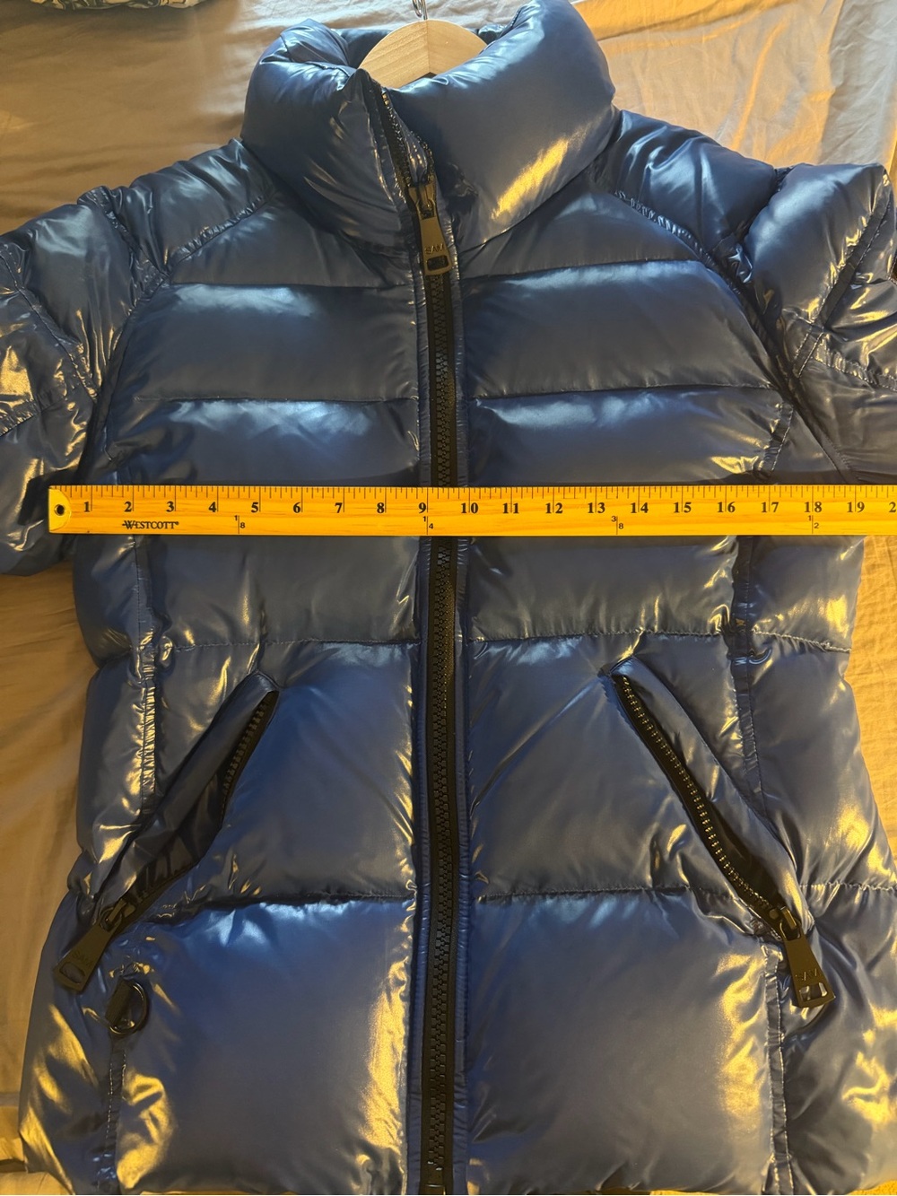 SAM. Glossy Blue Women’s Freestyle Puffer Jacket - Picture 4 of 4